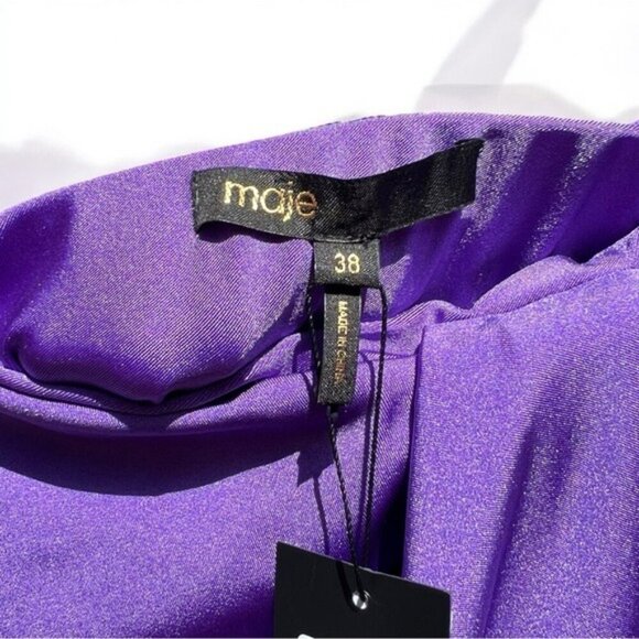 🌻NEW w/tags Maje Japre Violet Purple Asymmetric Midi Skirt Size 38 - Picture 6 of 8